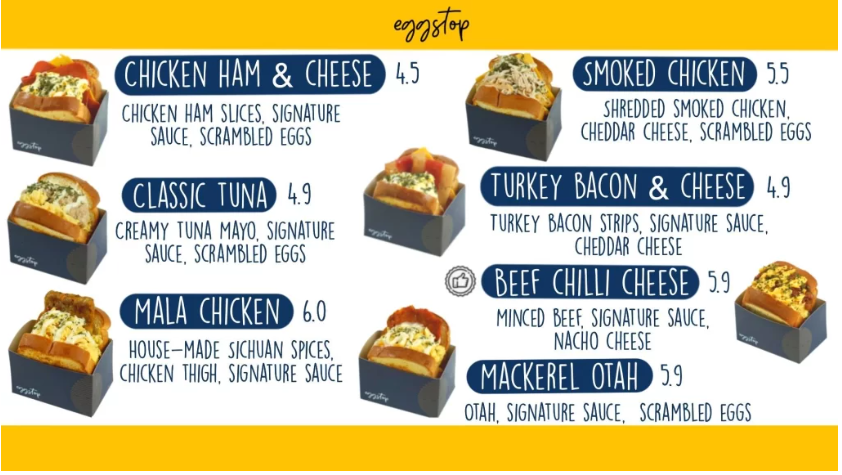 Egg Stop Menu Singapore List