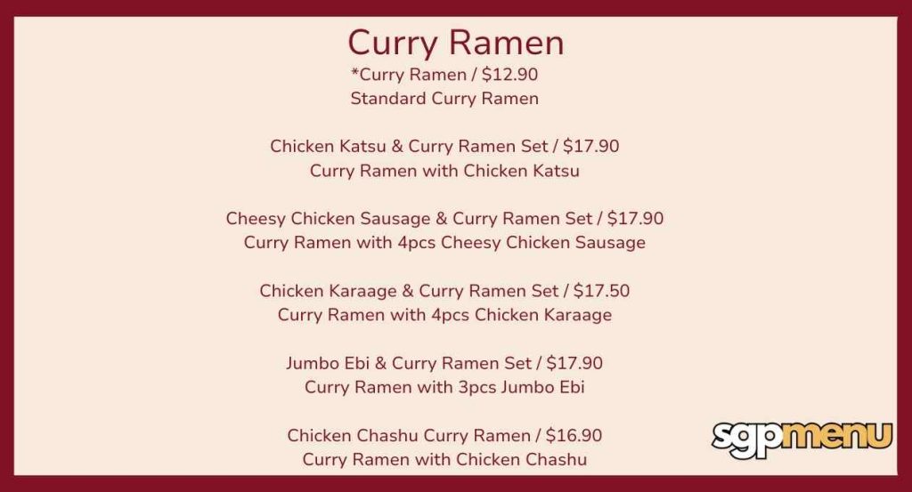 Monster Planet SG Menu - Curry Ramen