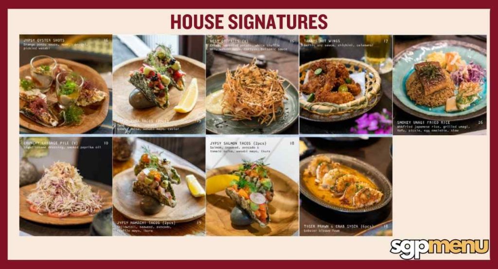 Jypsy SG Menu - House Signatures