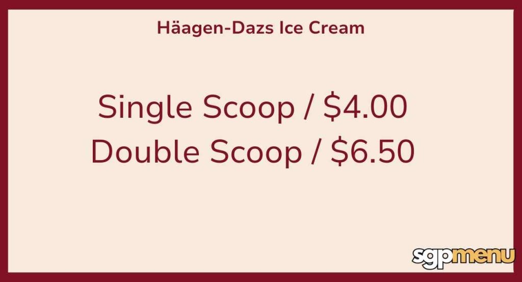 Monster Planet Menu - Häagen-Dazs Ice Cream