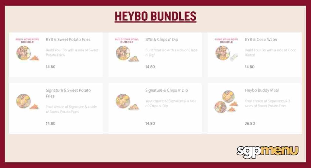 Heybo Menu Singapore - Heybo Bundles