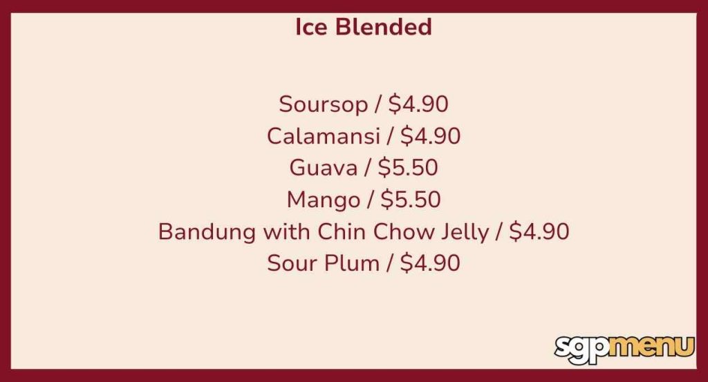 Monster Planet SG Menu - Ice Blended