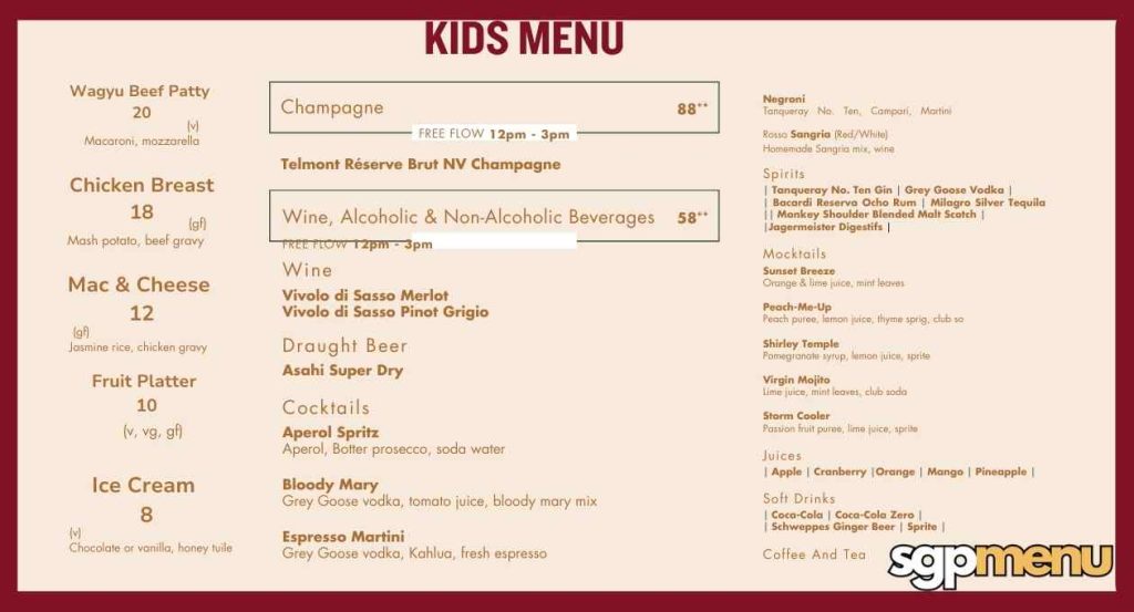 Ce Lavi Singapore Kids Menu