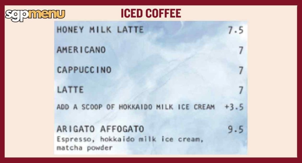 Jypsy Menu Price - Iced Coffee