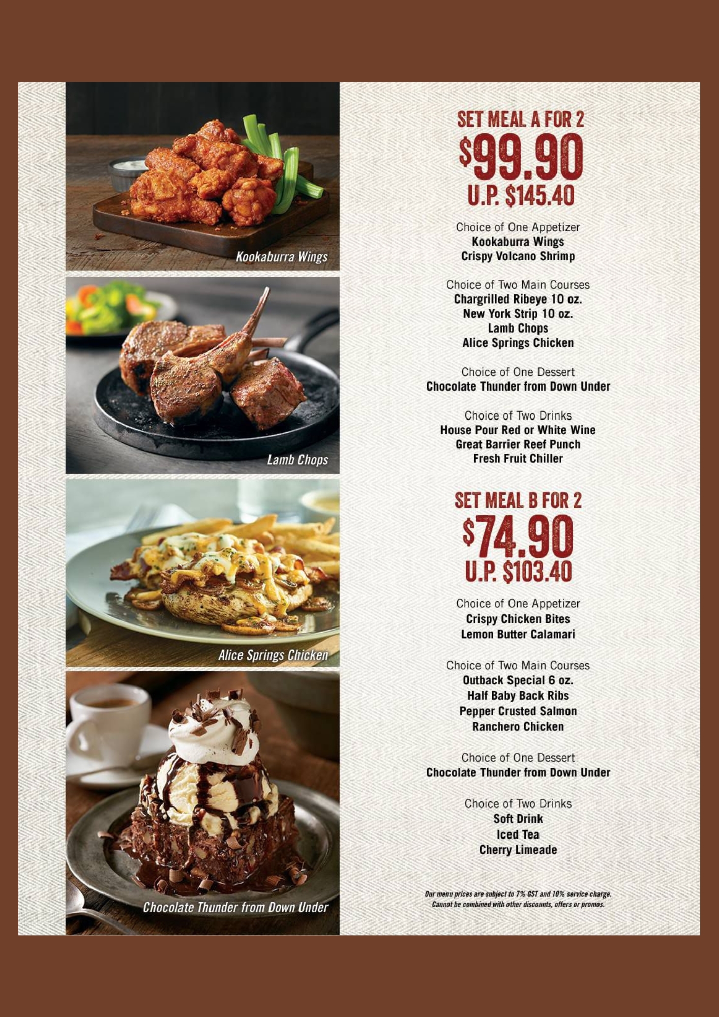 Outback Steakhouse Set Meal 