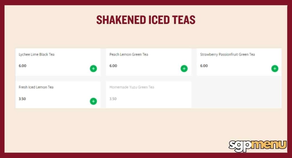 Rollie Menu - Shakened Iced Teas