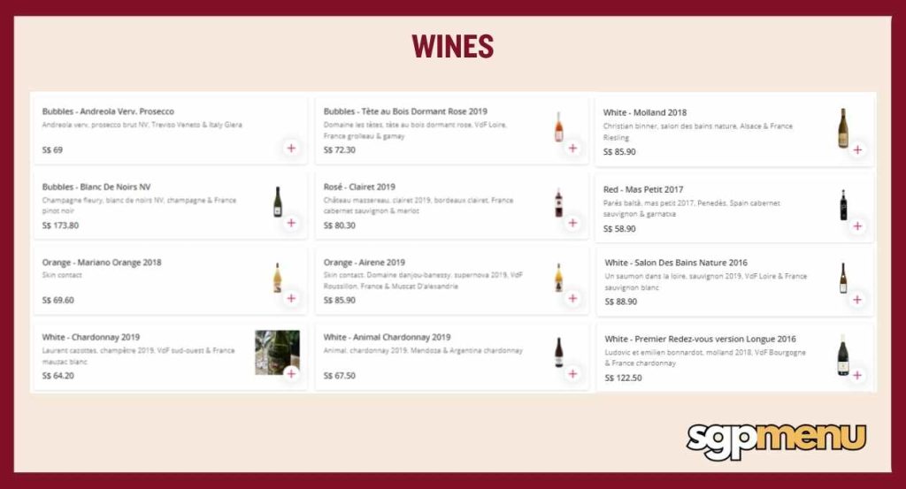 Open Farm Community Cafe Menu - Wines