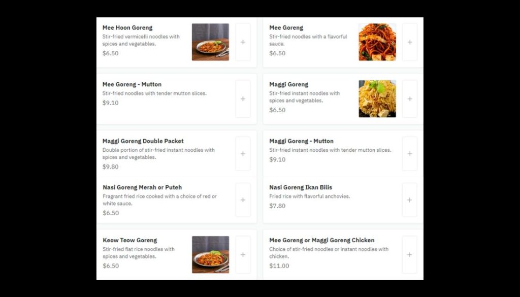 Al Falah Restaurant Menu - Goreng Items