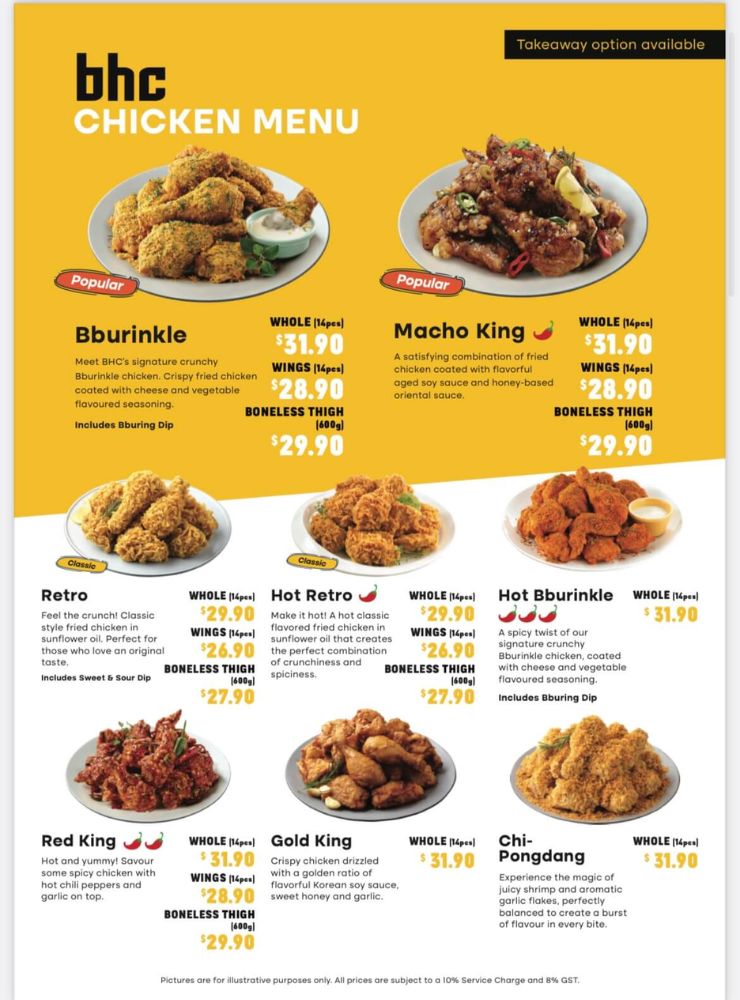 BHC Chicken Menu - Popular