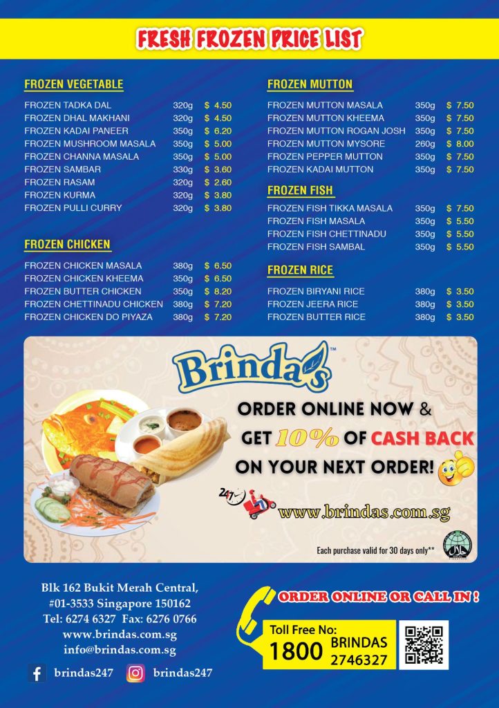 Brindas Singapore Restaurant