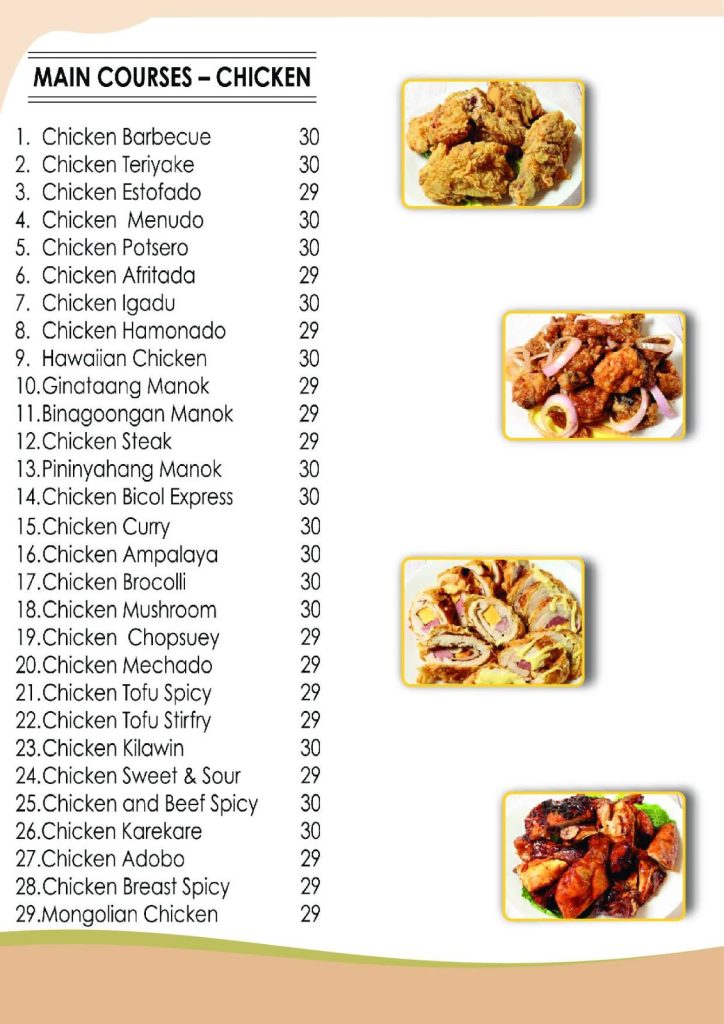 Menu Kabayan Main Course - Chicken