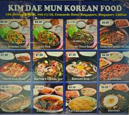 Kim Dae Mun Menu