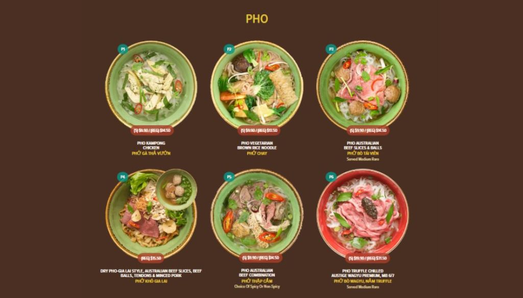 NamNam Menu - Pho