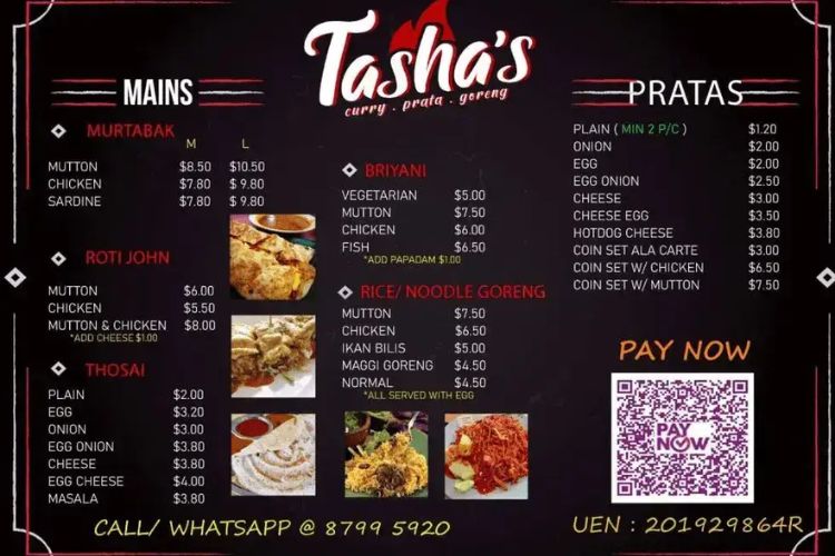 Tashas Singapore Menu